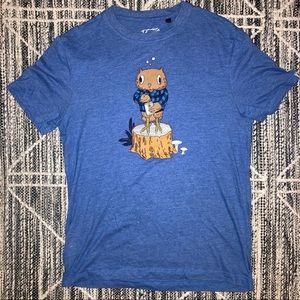 Original Penguin Drunk Owl Tee - Blue - Sz M